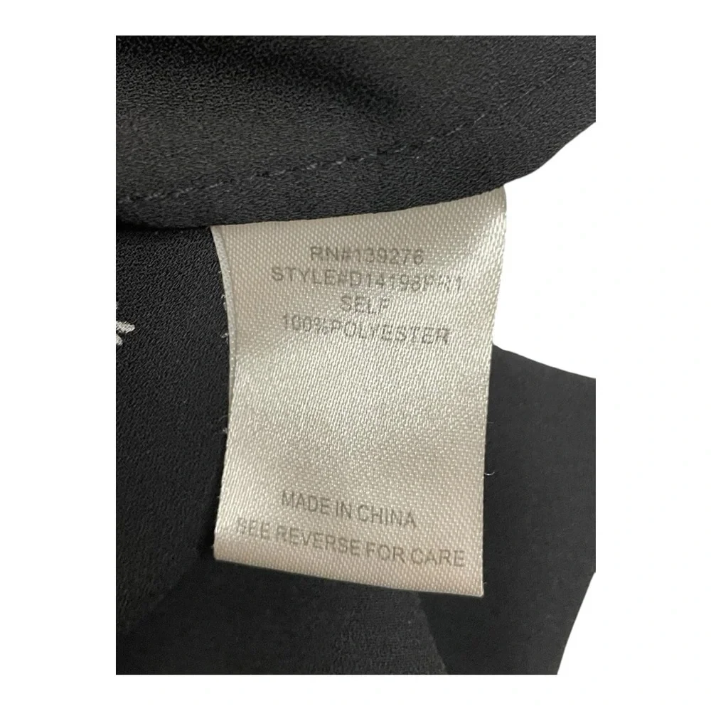 Daniel Rainn Womens Hi-Low Split Neck Blouse Top Size: S Color: Black Flora - Picture 5 of 10